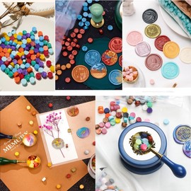 300Pcs White Sealing Wax Beads, Vintage Wax Seal Beads for WaxSeal Stamp, Great for Embellishment of Wedding Invitation, Envelope, Gift Wrapping, Wine Package (White)