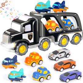 Vautvis Car Transporter Toy, Transport Carrier Truck Toy Children's Toy for 2 3 4 5 6 Years Old Children Christmas Birthday