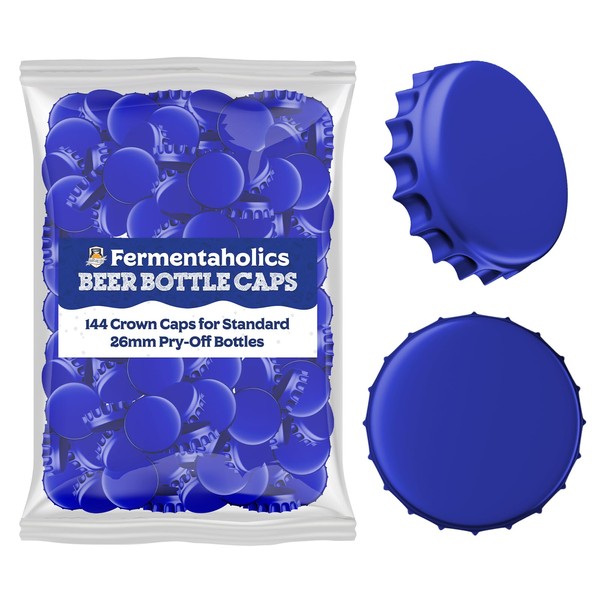 Fermentaholics Blue Beer Bottle Caps - 144 Count Oxygen Absorbing