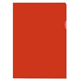 Kangaro Document Sleeve A4 Polypropylene 120 Micron Transparent Grained Red Pack of 10