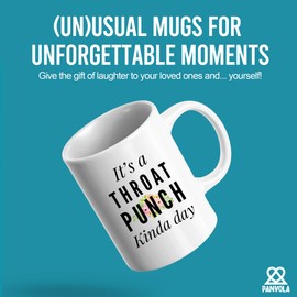 It's A Throat Punch Kinda Day Inspirational Gifts To Women Mom Sister Wife Girlfriend Aunt From Dad Brother Boyfriend Husband Uncle Motivation Coworker Friends Ceramic Mug (White, 11 oz)