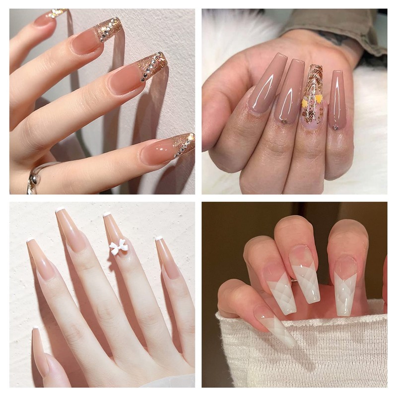 Annhua Nail Tips, Square, Long, Set of 500, Perfect for