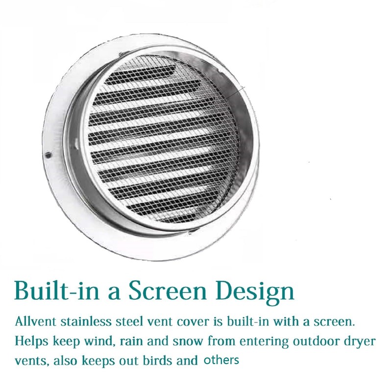 8 Inch Wall Vent Cover Allvent Stainless Steel Round Exhaust