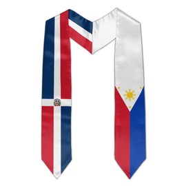 Vcmaluco Dominican Republic Philippines Mixed Flag Graduation Stole For International Graduate Flag Graduation Sash