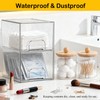 Qeosvve 6 Pack Clear Stackable Storage Drawers & Qtip Holder