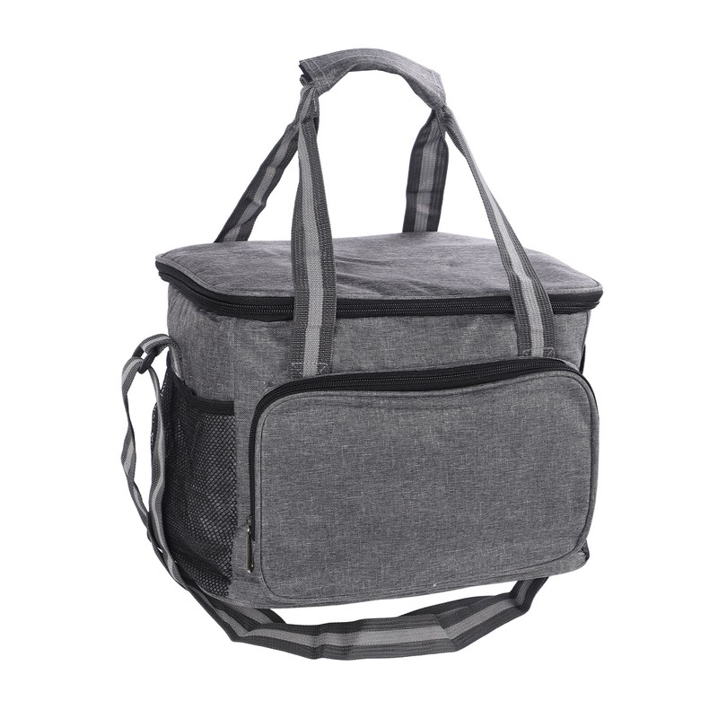 Insulated Lunch Bag Grey Oxford Cloth 15L High Capacity Insulated