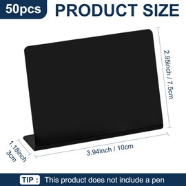 WENLISELL 50 PCS L-Shaped Mini Chalkboard Signs, 10x7.5cm Mini Blackboard for Food, Reusable Chalkboard Signs for Coffee, Buffet, Price Tags, Market