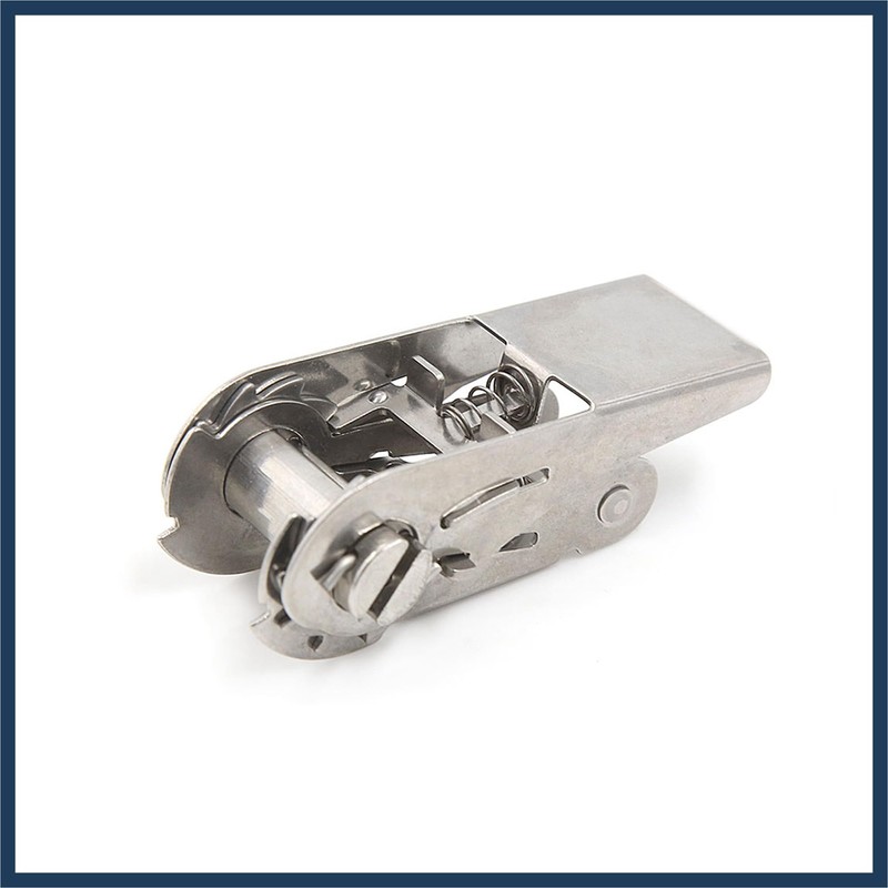 INFINAUTO 25mm Width Tie Down Strap Silver Tone Stainless Steel
