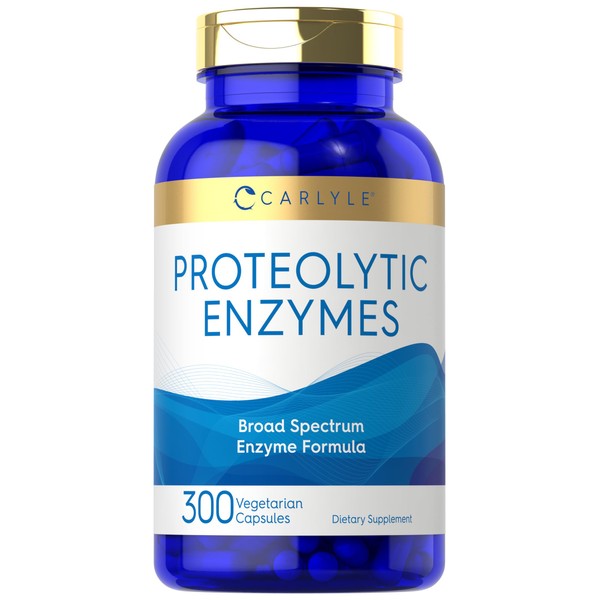 Carlyle Proteolytic Enzymes | 300 Capsules | Systemic Broad Spectrum Supplement | Vegetarian, Non-GMO & Gluten Free Formula