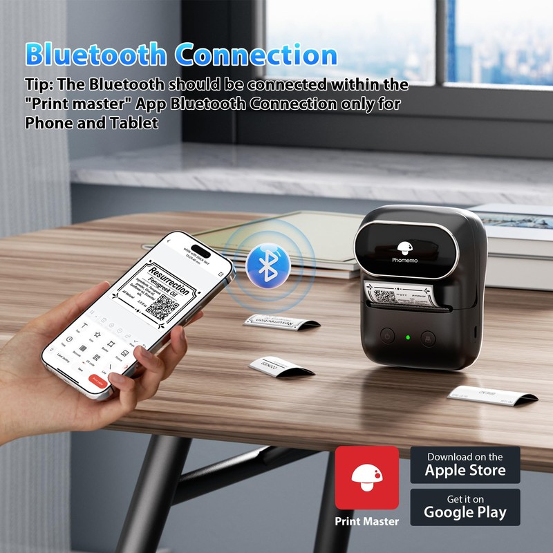 Phomemo M108 Bluetooth Label Maker Machine with Tape, 2 Inch