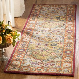 Safavieh Heritage Collection HG510B Handmade Traditional Oriental Premium Wool Runner, 2'3" x 22' , Multi / Red