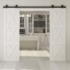 TSMST 12FT Sliding Barn Door Hardware Kit for Double Wood