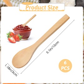 6 Stück kleine Holzlöffel Mischen Rühren Kochen Löffel Honiglöffel Holz für Honig Kaffee Tee Küchenzubehör Salz Zucker Pfeffer
