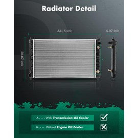 SCITOO Engine Coolant Aluminum Radiator Assembly for 2007-2018 for Nissan for Altima 2.5L 2007-2018 for Nissan for Altima 3.5L 2009-2014 2016-2019 for Nissan for Maxima 3.5L; Replace: 2988