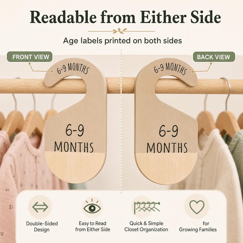 8 PCS Baby Wardrobe Dividers, Colorful Baby Hangers Babys Clothes
