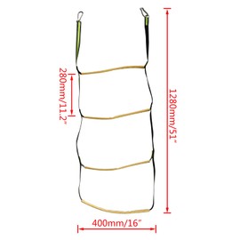 ISURE MARINE 4 Step Boat Rope Ladder,Assist Boat Folding Ladder,Rope Ladder for Inflatable Boat, Kayak, Motorboat, Canoeing (4 Step)