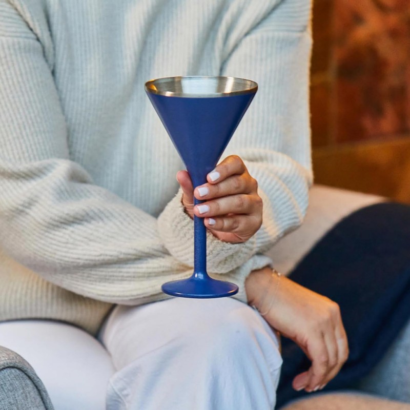 NEWPORT Stemware Collection Premium Vacuum Insulated Stainless Steel Martini Glasses,