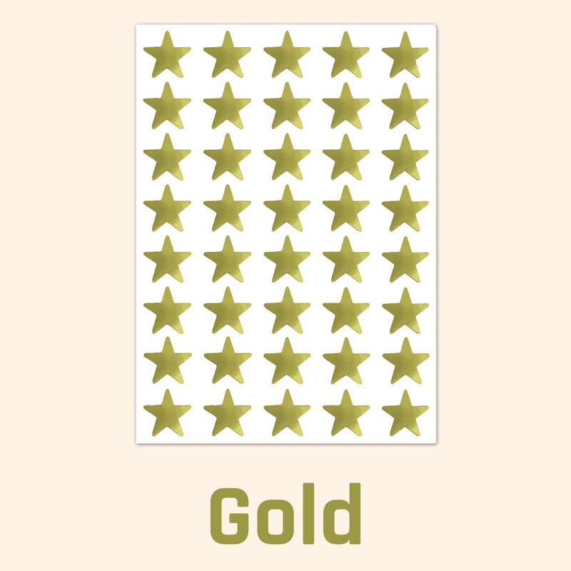 1000 Pack, Gold Foil Star Metallic Stickers, 0.6" Diameter