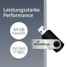 MediaRange MR912 64 GB memory stick silver.