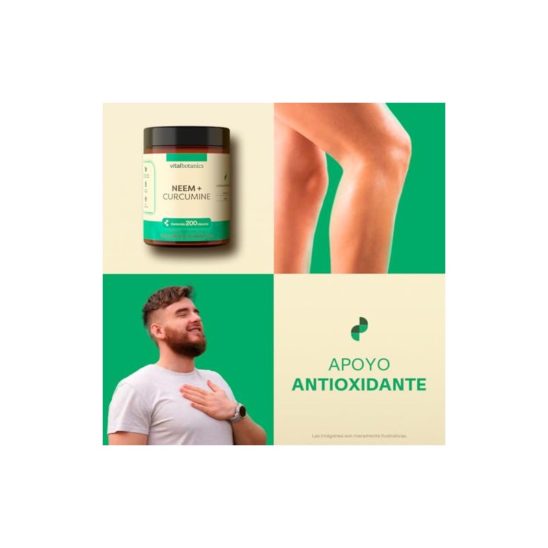 Vital Botanics Neem + Cúrcuma - Multivitamínico para Adultos