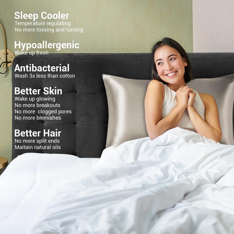Lazzaro Home Satin Silk Pillowcases For Hair And Skin 2