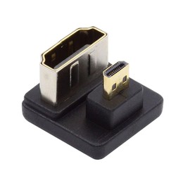 chenyang Micro HDMI Male to HDMI Female 4K@60Hz 180 Degree Down Angled Extension Adapter Converter Connector