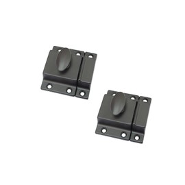 QCAA Traditional Oval Turn Cabinet Latch, Solid Brass, 2", for Cupboard & Other Furniture, ORB US10B, 2 Pack, Made in Taiwan