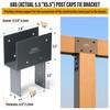 WOWACE 4pc 6x6 (Actual Post/5.5"x5.5" Beams/3.5"x5.5") Post Cap Tie Bracket,