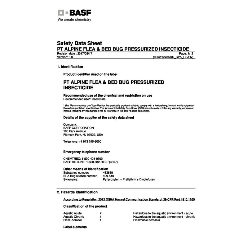 BASF PT Alpine Flea & Bed Bug Insecticide - 14