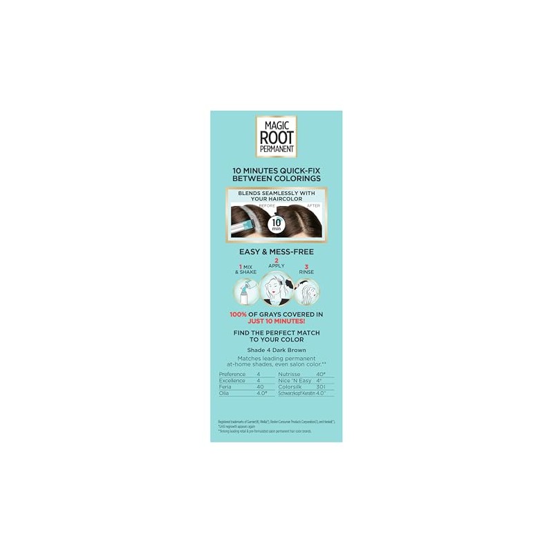 L'Oréal Paris Root Rescue Hair Color, 4 Dark Brown
