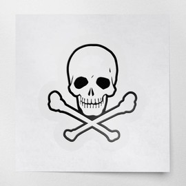 Decal Stickers of Skull and Crossbones (Black) (Set of 2) Premium Waterproof Vinyl Decal Stickers for Laptop Smartphone Car Dirt Bike Wall Room Mason Jar Bathtub Door - BICVER1f68562BLW19Y24