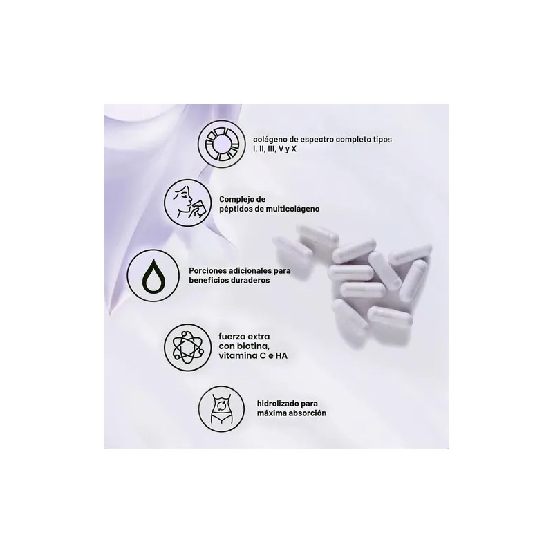 Colageno Hidrolizado Acido Hialuronico 120 Cápsulas Sabor