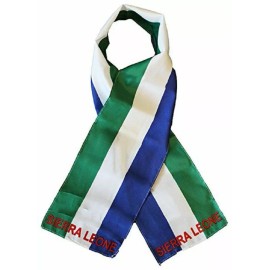 RFCO Sierra Leone Country Lightweight Flag Printed Knitted Style Scarf 8"x60"