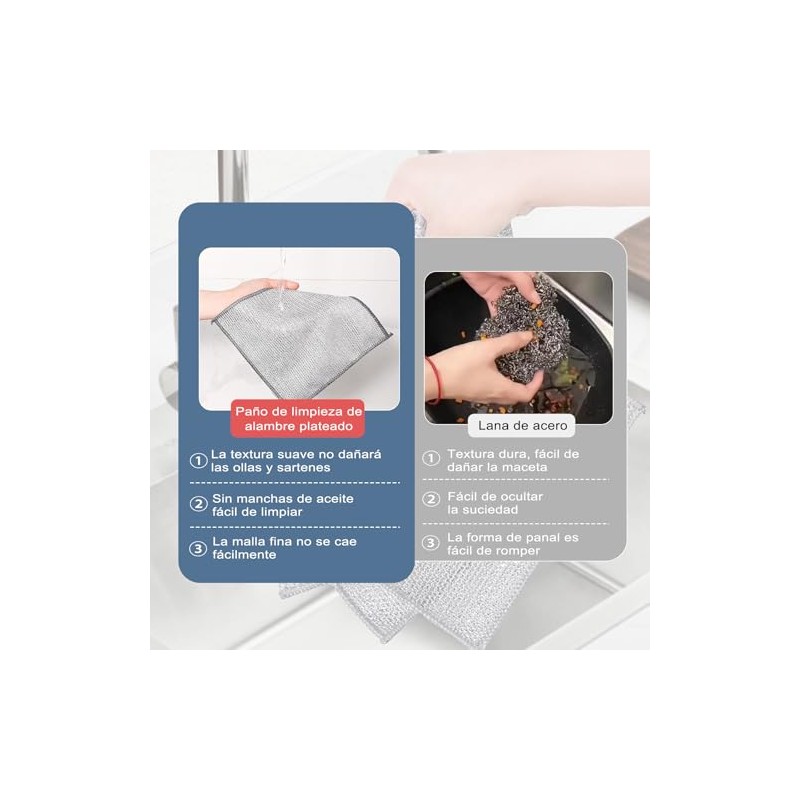 30PCS Trapos de Limpieza de Alambre Multiusos, Trapos de Alambre