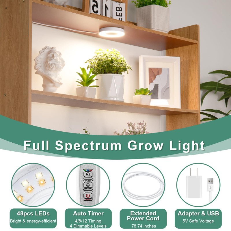 LORDEM Grow Light for Indoor Plants, 48 LEDs Ceiling Full
