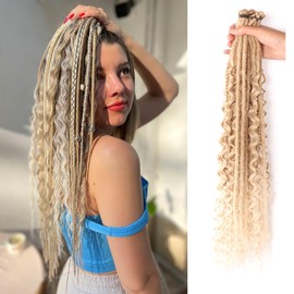 24 Inch Synthetic Dreadlock Extensions Hippie Single Ended Dreads 0.6 cm Width Loc Extensions Reggae Style Crochet Hair for Women (27/613, 3 Styles Mixed 24 Inch(6 Strands))