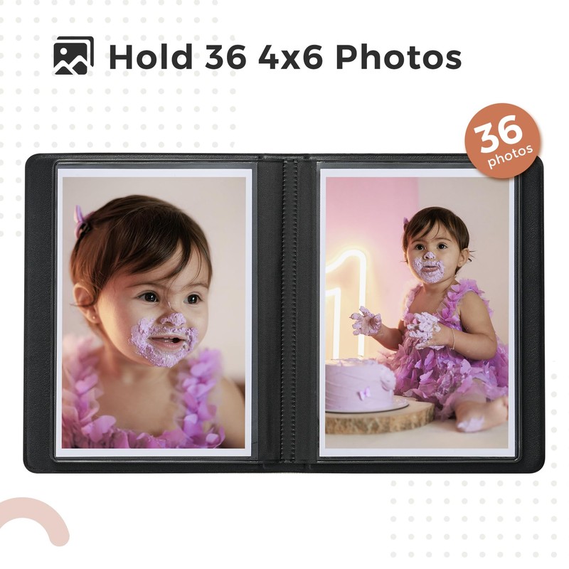 Dawnhua 2 Pack Small Photo Album 4x6 Photo 36 Pockets