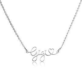 Grandma Gifts Gigi Necklace Jewelry Stainless Steel Cutout Gigi Letter Pendant Necklace Birthday Valentine's Mother's Day Gifts for Grandmother from Grandkid.
