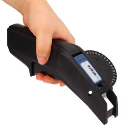 Embossing Label Maker, Clear Number Letter Mini Label Printer with Cutter No Ink Handheld Small Labeler Machine for 6mm to 9mm Tape for The Home and Office Organization(Red)