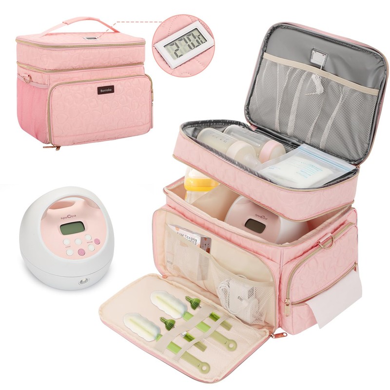 Breast Pump Bag Compatible with Spectra S1/S2, Dual-Layer Carrying Case