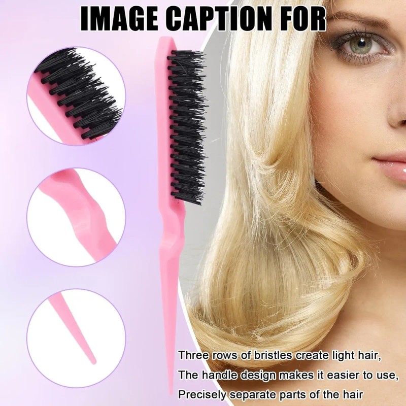 10pzs Kit Cepillos Y Peines Peinado Cabello Con Pinza, Rosa