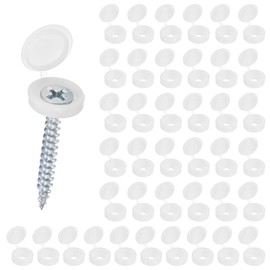 M METERXITY 200-Pack Plastic Hinged Screw Cover Caps, 3mm Shutter Screws with Caps, Fold Snap Washer Covers, Washer Flip Protection Covering M3 M4 M5 Screws Heads [White]