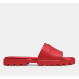 Coach Women’s Fiona Leather Sandal Size 5B Color Bright Poppy CP838 NIB