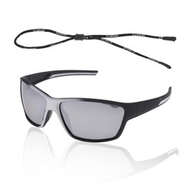 X AUTOHAUX 1 Set Motorcycle Riding Goggles Anti-glare Tri-Acetyl Cellulos PC UV400 Cycling Sunglasses Silver Tone Gray Lens Black White Frame