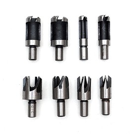 8Pcs Wood Plug Cutter Drill Bit Sets Roundwood Wood Plug Tenon Drill Bit Cutter Shank Plug Cutter Assortment 6mm 10mm 13mm 16mm