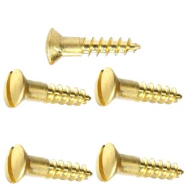 #4 x 7/8" Solid Brass Wood Screws Kit Hardware Oval Head Slotted Drive Quantity 100 Fastener Set LS02851F