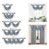 ELKCA Thick Chenille Waterfall Swag Valances for Living Room Silver