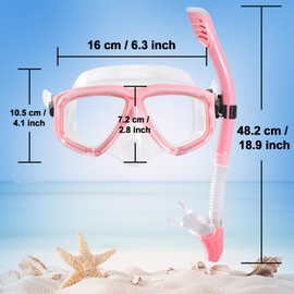 HIKOTEY Schnorchelset Erwachsene,Taucherbrille Schnorcheln Erwachsene Set mit Panorama-Weitblick Tauchmaske, Anti-Leck Schnorchelmaske für Schnorcheln, Schwimmen und Tauchen (Rosa)