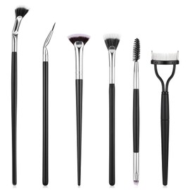 Pack of 6 Eyelash Comb Eyebrow Eyelash Separator Tool Eyelash Brush Eyelash Comb Double Ended Folding Angle Wavy Eyelash Brush Professional Eye Makeup Tools for Eyelashes