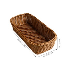 Cabilock 2pcs Wicker Cutlery Basket Rectangular Woven Baskets Bins Rattan Woven Utensils Holder Cutlery Organizer Holder for Countertop Chopsticks Storage Bucket